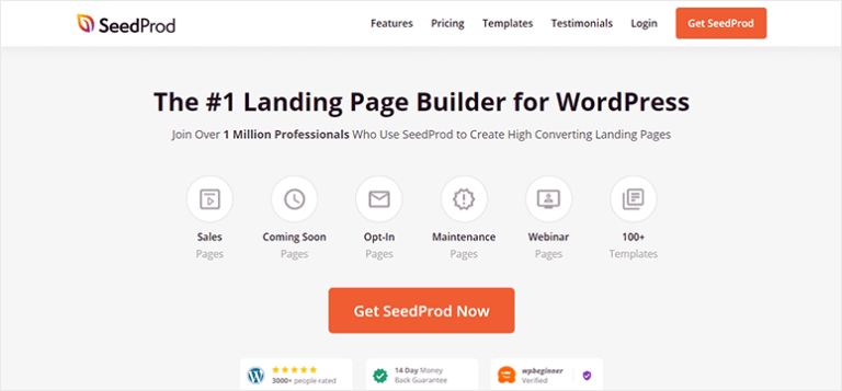 Creador de páginas de destino de SeedProd - IsItWP - Detector de temas de WordPress gratuito