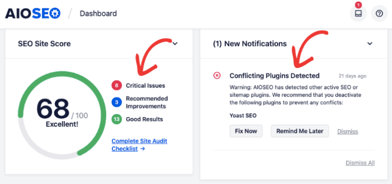 errores y correcciones de aioseo - IsItWP - Detector de temas de WordPress gratuito