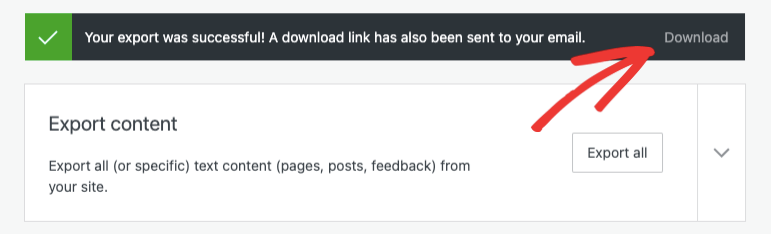 descargar archivo de contenido exportado - IsItWP - Detector de temas gratuito de WordPress