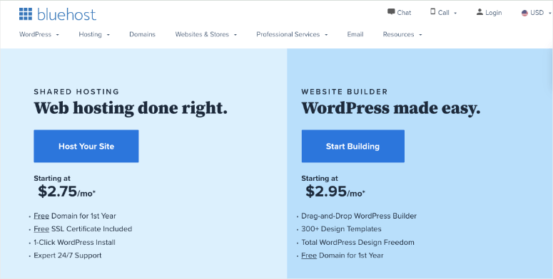 alojamiento web bluehost alojamiento wordpress - IsItWP - Detector de temas gratuito de WordPress