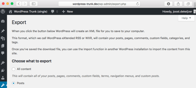 Exportar contenido multimedia seleccionado - IsItWP - Detector de temas de WordPress gratuito
