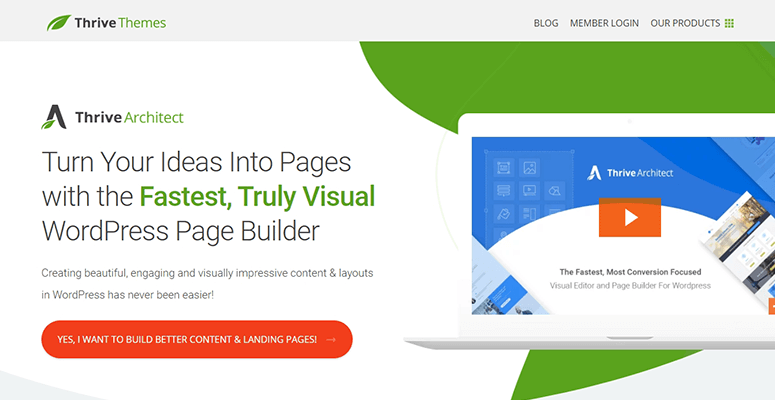Thrive Architect - IsItWP - Detector de temas de WordPress gratuito