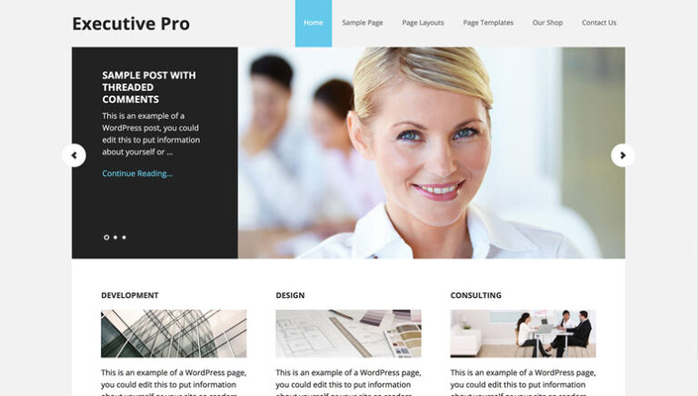 Executive Pro - IsItWP - Detector de temas de WordPress gratuito