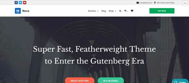Neve - IsItWP - Detector de temas de WordPress gratuito