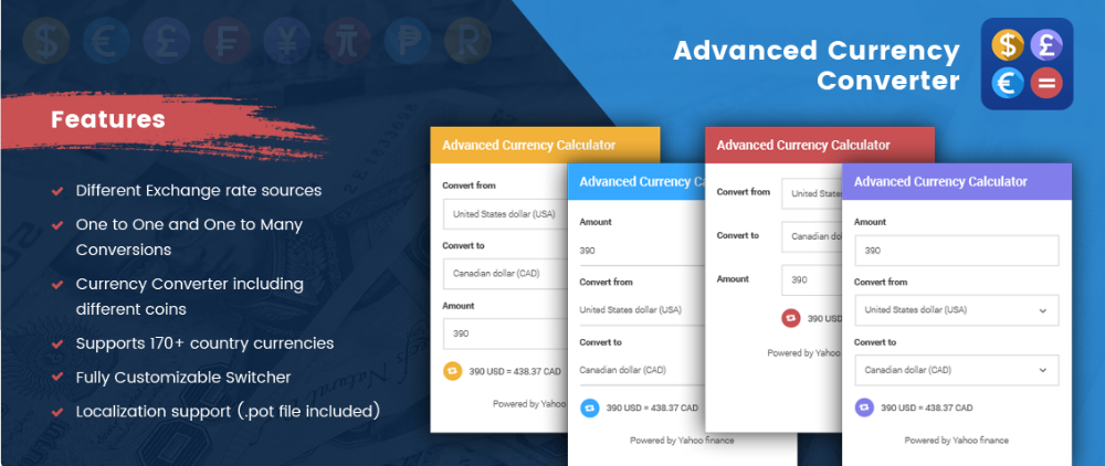 Conversor de divisas avanzado - IsItWP - Detector de temas de WordPress gratuito